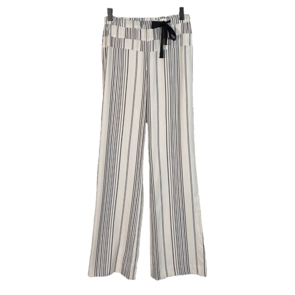 Ecru Silk Blend Lightweight Relaxed Wide Leg Pants Size XS